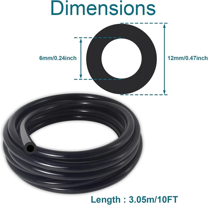 Gephynm Vacuum Hose Automotive, 10 FT 1/4 Inch ID Vacuum Line, 130PSI Max Pressure Vacuum Lines Automotive, Silicone Hose - Image 2